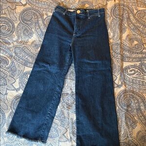 Pilcro Dark Blue Cropped Flare Jeans